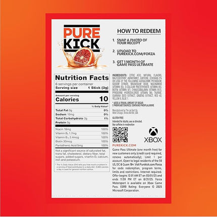 Pure Kick Forza Fuel Limited Edition Energy, Blood Orange Energy & Sonic Limeade Hydration Singles To Go Drink Mix – 3 / 6ct Boxes - 18 Total Packets