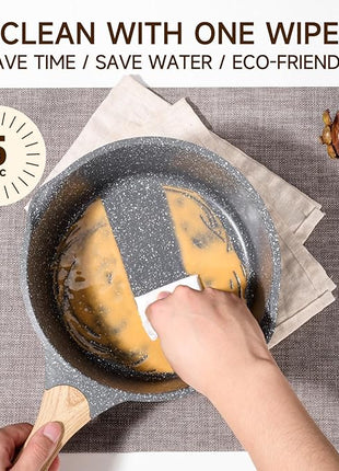 JEETEE Pots and Pans Set Non Stick 23pcs, Healthy Kitchen Cookware Sets, Induction Cooking Set W/Gray Frying Pans, Saucepans, Sauté & Griddle & Crepe Pan (PFOA, PFAS Free)