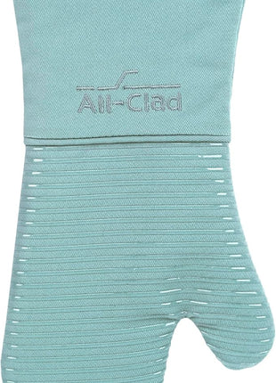 All-Clad Silicone Oven Mitt: Heat Resistant up to 500 Degrees - 100% Cotton & Silicone, 14"x7" Oven Mitt for Kitchen and Barbeque, 1-Pack, Rainfall