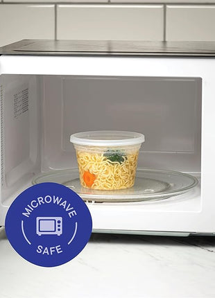 Stack Man [240 Sets - 16 oz.] Clear Plastic Deli Food Storage Containers with Airtight Lids - Soup Containers - Bulk Pack - 240/Case Brand