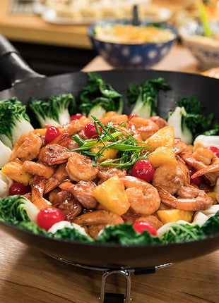 Nuwave Mosaic Induction Wok, Temp Control 100°F-575°F in 5°F, Wok Hei, Infuse Charred Aroma & Flavor, 14-inch Carbon Steel Wok, 8pc Bamboo Accessories