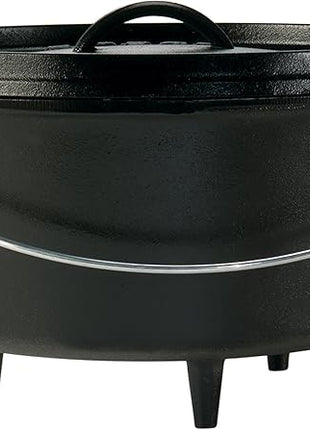 Lodge 8 Quart Pre-Seasoned Cast Iron Camp Dutch Oven with Lid - Dual Handles - Use in the Oven, on the Stove, on the Grill or over the Campfire - Black