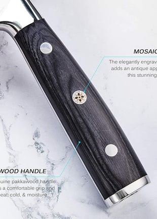 KYOKU Samurai Series - 7" Cleaver Knife - Full Tang - Japanese High Carbon Steel Kitchen Knives - Pakkawood Handle with Mosaic Pin - with Sheath & Case