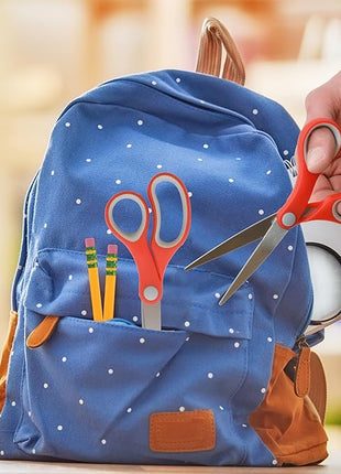 Westcott School Scissors, All-Purpose Student Scissors for Ages 12+, Ideal for Crafting and School Projects, Back-to-School, School Supplies, Classroom Supplies, 7-Inch, 2-Pack, Red/Gray