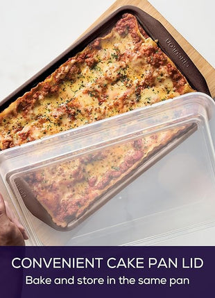 Circulon Nonstick Bakeware Set with Nonstick Bread Pan, Baking Pans, Baking Sheets, Cookie Sheets, Cake Pan and Muffin Pan / Cupcake Pan - 10 Piece, Chocolate Brown