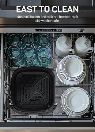 Air Fryer, 6-Quart with Viewing Window, 12-in-1 Functions - Air Fry, Roast, Reheat, Dehydrate, Bake, Steam, and More, 400°F Max Temperature