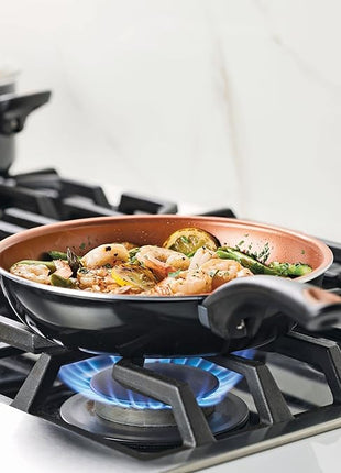 Farberware Glide Nonstick Frying Pan Set / Fry Pan Set / Skillet Set - 9.25 Inch and 11.25 Inch , Black