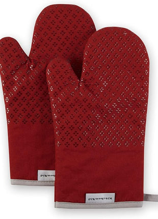 KitchenAid Asteroid Oven Mitt Set, 7"x12.5", Smoked Paprika Red, 2 Piece