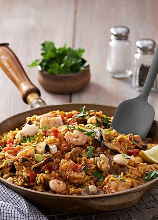 Silicone Spatula 3-piece Set, Ergonomic Handle High Heat-Resistant Spatulas, Non-stick Rubber Spatulas with Stainless Steel Core, Grey