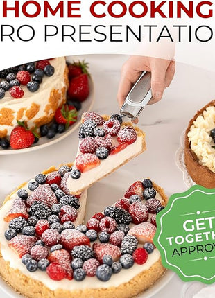 Orblue Pie Server, Essential Kitchen Tool, Serrated on Both Sides, Great for Right or Left Handed Chef, Stainless Steel Flatware , Cake Cutter,White