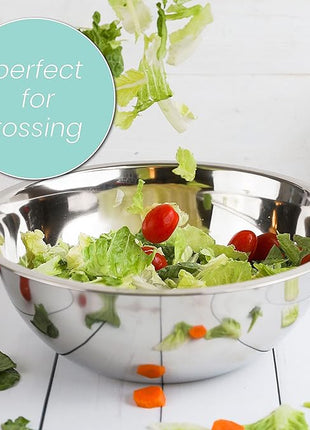 WHYSKO Meal Prep Stainless Steel Mixing Bowl (5-Piece Set) Home, Refrigerator, and Kitchen Food Storage Organizers | Ecofriendly, Heavy Duty, No Lids