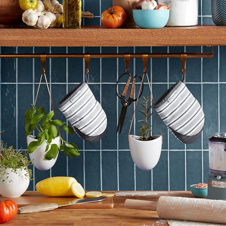 KitchenAid Albany Mini Oven Mitt 2-Pack Set, Charcoal Grey, 5.5"x8"