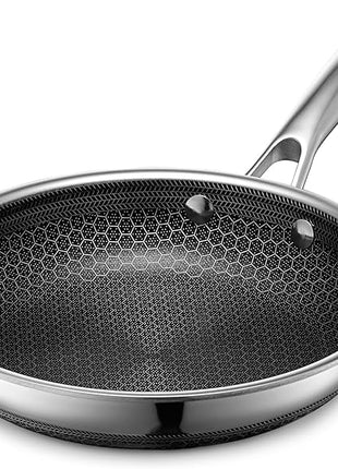 HexClad Hybrid Nonstick 8-Inch Frying Pan, Stay-Cool Handle, Dishwasher-Friendly, Oven-Safe Up to 900°F, Induction Ready, Compatible with All Cooktops