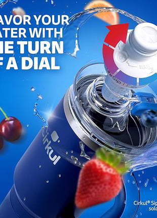Cirkul 40oz. Midnight Blue Stainless Steel Tumbler with Handle, All-Day StrawSip™, Double-Wall Insulated
