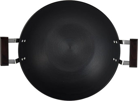 Hawkins Futura 5 Litre Deep Fry Pan, Hard Anodised Kadai with Stainless Steel Lid, Flat Bottom Kadhai, Big Kadai, Black (AD50S)