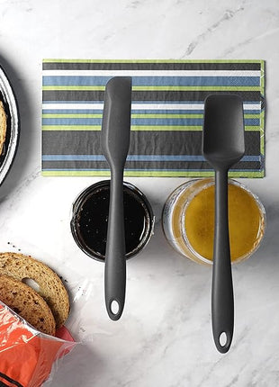 RSVP International (EMS-WH) Ela's Favorite Silicone Spatula, Black, 8" | BPA-Free Silicone | Scrape Batters, Flip Eggs, Ice Cakes, & More | Dishwasher Safe & Heat Resistant | Cooking, Baking & More