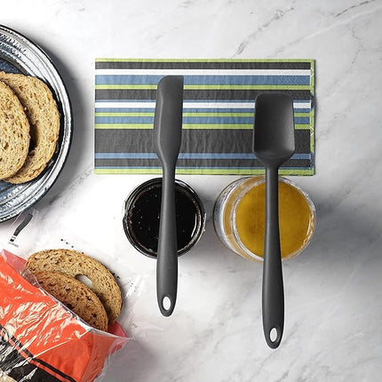 RSVP International (EMS-WH) Ela's Favorite Silicone Spatula, Black, 8" | BPA-Free Silicone | Scrape Batters, Flip Eggs, Ice Cakes, & More | Dishwasher Safe & Heat Resistant | Cooking, Baking & More