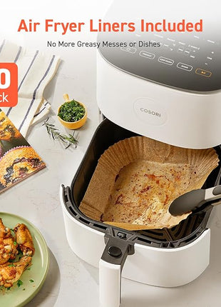 COSORI Air Fryer Pro LE 5-Qt Airfryer, With 20PCS paper liners, 10 Functions that Dry, Bake, Roast &Preheat, Shake Reminder, Up to 450℉, 85% Oil less, Compact, 130+ Recipes, Dishwasher Safe, White