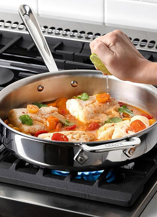 All-Clad D3 Stainless Steel Cookware Set - 10-Piece Pots and Pans Set, Induction, Oven Broiler Safe 600F - Includes Frying Pans, Saucepan, Sauté-Pan, Stockpot, Professional Cookware - Stainless Steel