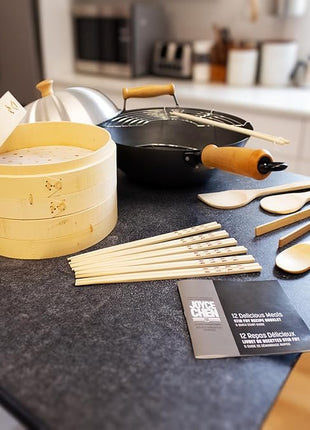 JOYCE CHEN Professional Series Nonstick 14-Inch Wok 13-Piece PFAS Free Cookware Set