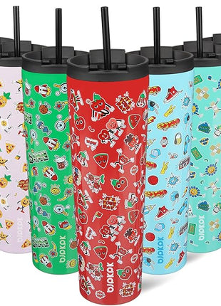 BJPKPK 34oz Skinny Tumbler With lid And Straw Stainless Steel Travel Coffee Mug Insulated Tumblers Cups,Passionate Red