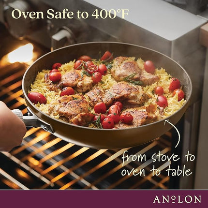 Anolon Advanced Home Hard-Anodized Nonstick Ultimate Pan/Saute Pan, 12-Inch (Bronze)