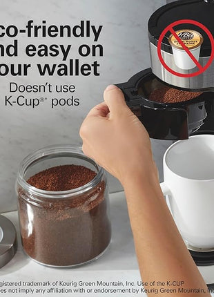 Hamilton Beach 2-Way Programmable Coffee Maker, 12 Cup Glass Carafe And Single Serve Coffee Maker, Black with Stainless Steel Accents, 49980RG