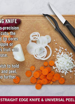 Victorinox Swiss Classic Set with Peeler, 3 Pieces Paring Knife, Set of 3, Black, 6.7113.31