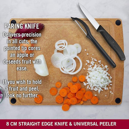 Victorinox Swiss Classic Set with Peeler, 3 Pieces Paring Knife, Set of 3, Black, 6.7113.31