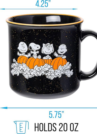 Silver Buffalo Peanuts Halloween Costumes Featuring Charlie Brown, Snoopy, Woodstock, Lucy, and Linus Ceramic Camper Mug, 20 Ounces