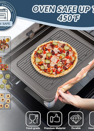 P&P CHEF Cooling Baking Rack Pack of 2, Stainless Steel Cooling Racks for Cooking Baking Roasting Grilling Drying, Dense Wires & Smooth Edge, Easy to clean, Black,15.3" x 11.25"