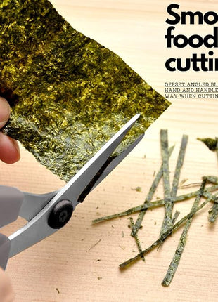 CANARY Japanese Kitchen Shears with Cutter 7.5" Offset Angled Blade, Made in JAPAN, Dishwasher Safe Come Apart Blade, All-Purpose Detachable Kitchen Scissors, Rust Proof Japanese Stainless Steel, Gray