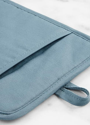 KitchenAid Ribbed Soft Silicone Pot Holder 2-Pack Set, Fog Blue, 7"x9"