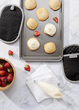 KitchenAid Asteroid Pot Holder 2-Pack Set, Black, 6.5"x10"