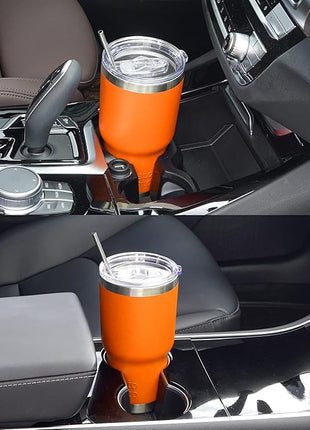 WETOWETO 30 oz Tumbler Stainless Steel Vacuum Insulated Coffee Ice Cup Double Wall Vacuum Coffee Cup Thermal Cups for Hot and Cold drinks, Suitable for Beach, Travel (Orange, 1 Pack)