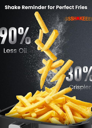 Nuwave Brio Plus Air Fryer 8 Qt, New & Improved, PFAS-FREE, 7 Digital One-Touch Cook Functions that AIR FRY, BAKE, ROAST, DEHYDRATE, TOAST, REHEAT, PREHEAT, 150 Presets, 50°F~400°F, 700/1500/1800W