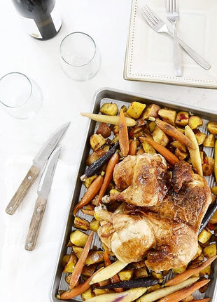 USA Pan Nonstick Half Sheet Pan and Quarter Sheet Pan, Set of 2, Aluminized Steel