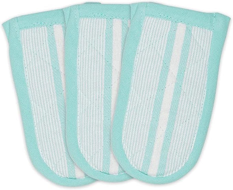 DII Double Strip Chef Kitchen Cooking & Baking Collection, Pan Handle Set, 6x3, Aqua, 3 Piece