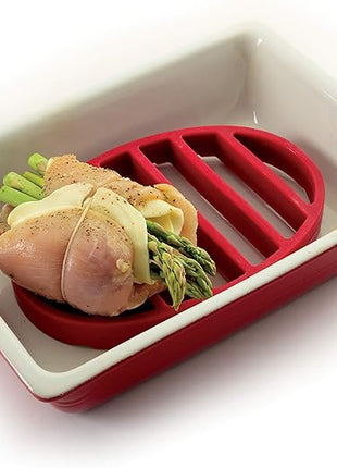 Norpro 405 Oval Silicone Roast Rack, Red 9x6