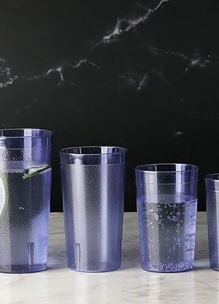 New Star Foodservice | Restaurant-Grade Beverage Tumblers (Blue (Set of 12), 20 oz)