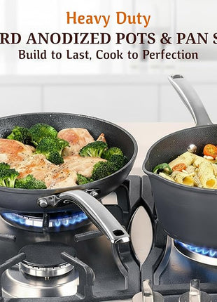 GRANITESTONE 20 Pc Hard Anodized Induction Cookware Sets, Kitchen Pots and Pans Set Non Stick, Anodized Kitchen Cookware Sets, Nonstick Cookware Set, Non Stick Pots and Pan Set, Oven & Dishwasher Safe