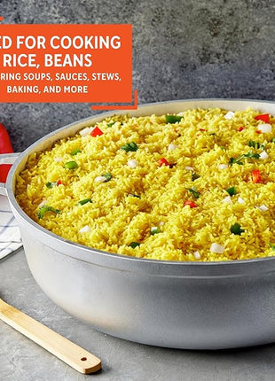 IMUSA GAU-80508 Jumbo Traditional Natural Caldero for Cooking and Serving, 18 Quart, Silver