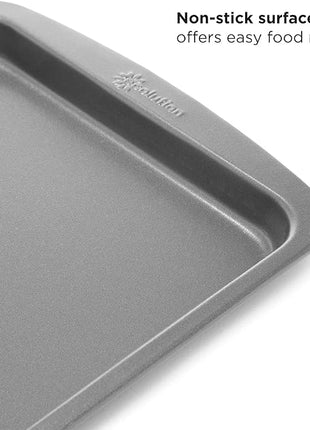 Ecolution Non-Stick Toaster Oven Bakeware Set 4-Piece, Carbon Steel, Easy to Clean and Perfect for Single Servings, Gray