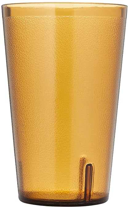 GET Unbreakable Stackable Restaurant Plastic Tumbler/Cup (Set of 4) 32 Ounce Amber | For Restaurants and Home, Dishwasher Safe, BPA Free