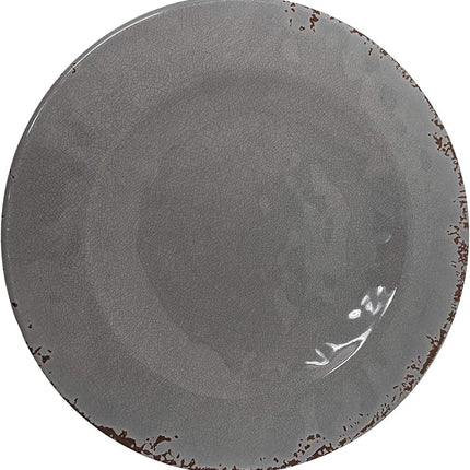 Gianna's Home 12 Piece Rustic Farmhouse Melamine Dinnerware Set, Service for 4 (Gray)