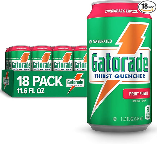 Gatorade Thirst Quencher, Fruit Punch, 12 Fl Oz Cans (Pack of 18)