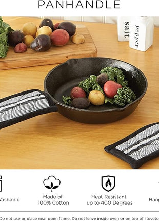 DII Double Strip Chef Kitchen Cooking & Baking Collection, Pan Handle Set, 6x3, French Blue, 3 Piece