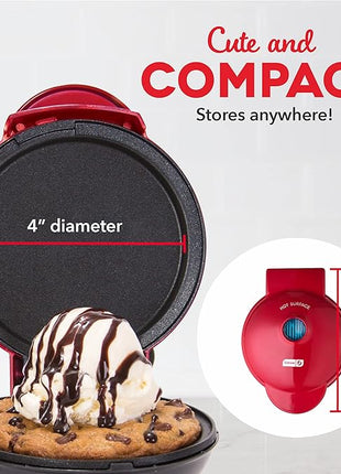 DASH Mini Maker Waffle Maker + Griddle, 2-Pack Griddle + Waffle Iron - Red