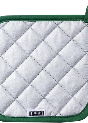 100% Cotton Kitchen Everyday Basic Terry Pot Holder Heat Resistant Coaster Potholder for Cooking and Baking Set of 5 Dark Green