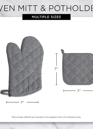 DII Basic Terry Collection 100% Cotton Quilted, Oven Mitt, Spice, 2 Piece